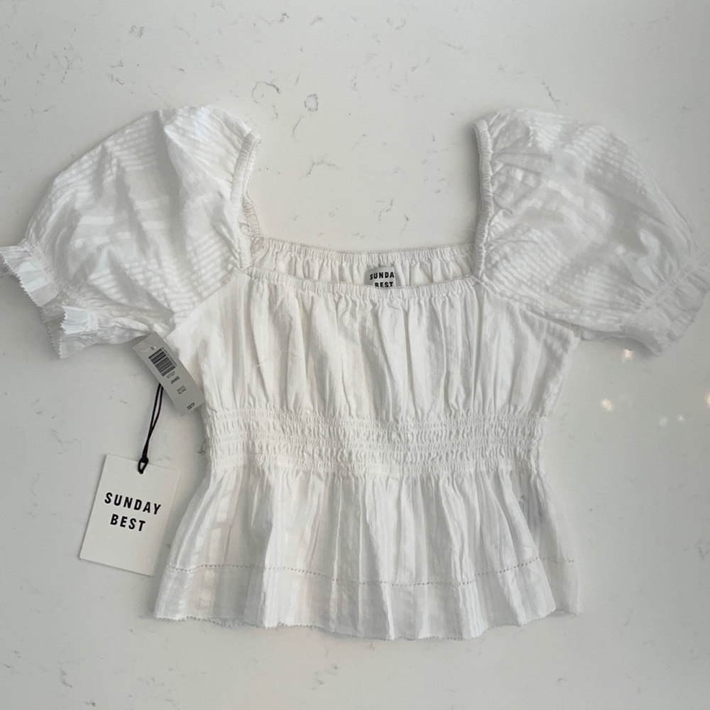 Sunday Best Aritzia Janis White Blouse XS